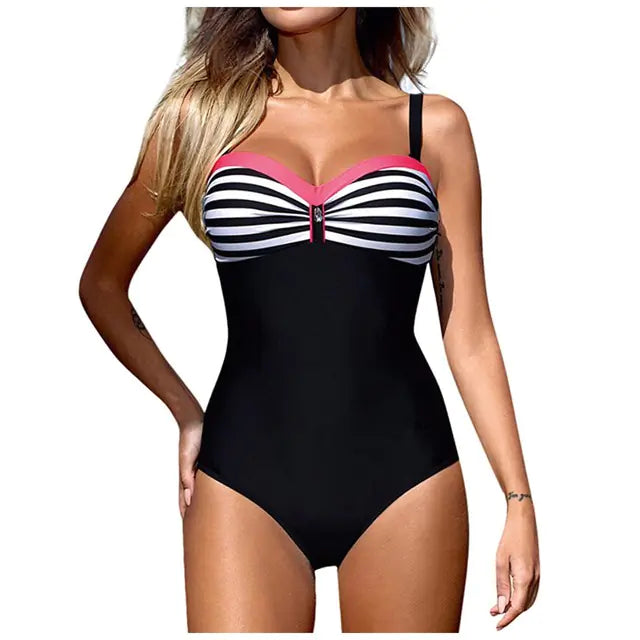 One Piece Bra Bikini Swimsuit for Summer Beachwear