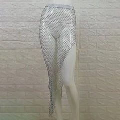 Nightclub Prom Fishing Mesh Water Diamond Skirt