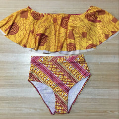 Plus Size Bikini Swimsuit with Ruffle Trim Design