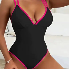 Women's One-Piece Sexy Solid Color Swimsuit for Beach