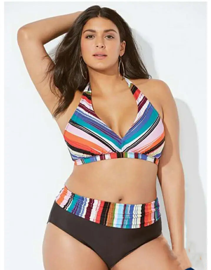2020 Women's Plus Size High Waist Bikini Swimsuit