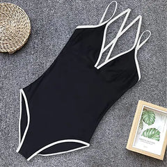 Women's One-Piece Sexy Solid Color Swimsuit for Beach