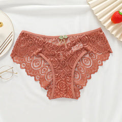 High-End Lace Water Drop Sexy Mid-Waist Women's Thong