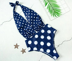 Retro Polka Dot Women's One-Piece Swimsuit Bikini
