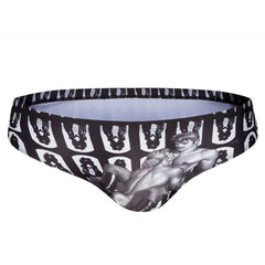 Men's Triangle Swimsuit with Swan Print, Low Waist