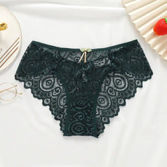 High-End Lace Water Drop Sexy Mid-Waist Women's Thong