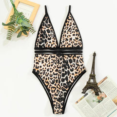 Women's Sexy Leopard One-Piece Swimsuit for Beach