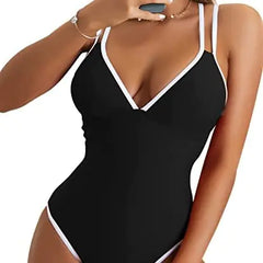 Women's One-Piece Sexy Solid Color Swimsuit for Beach