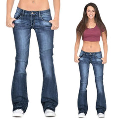 High Rise Water Ripple Embossed Flare Jeans for Women